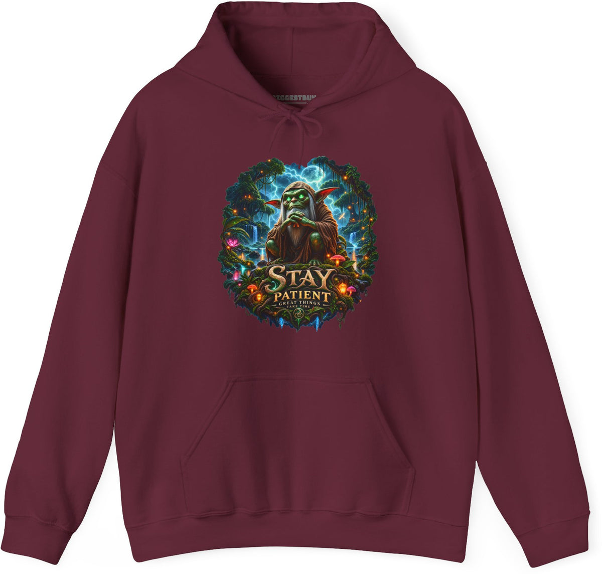 Patient Goblin - Pullover Hoodie in Maroon, front view