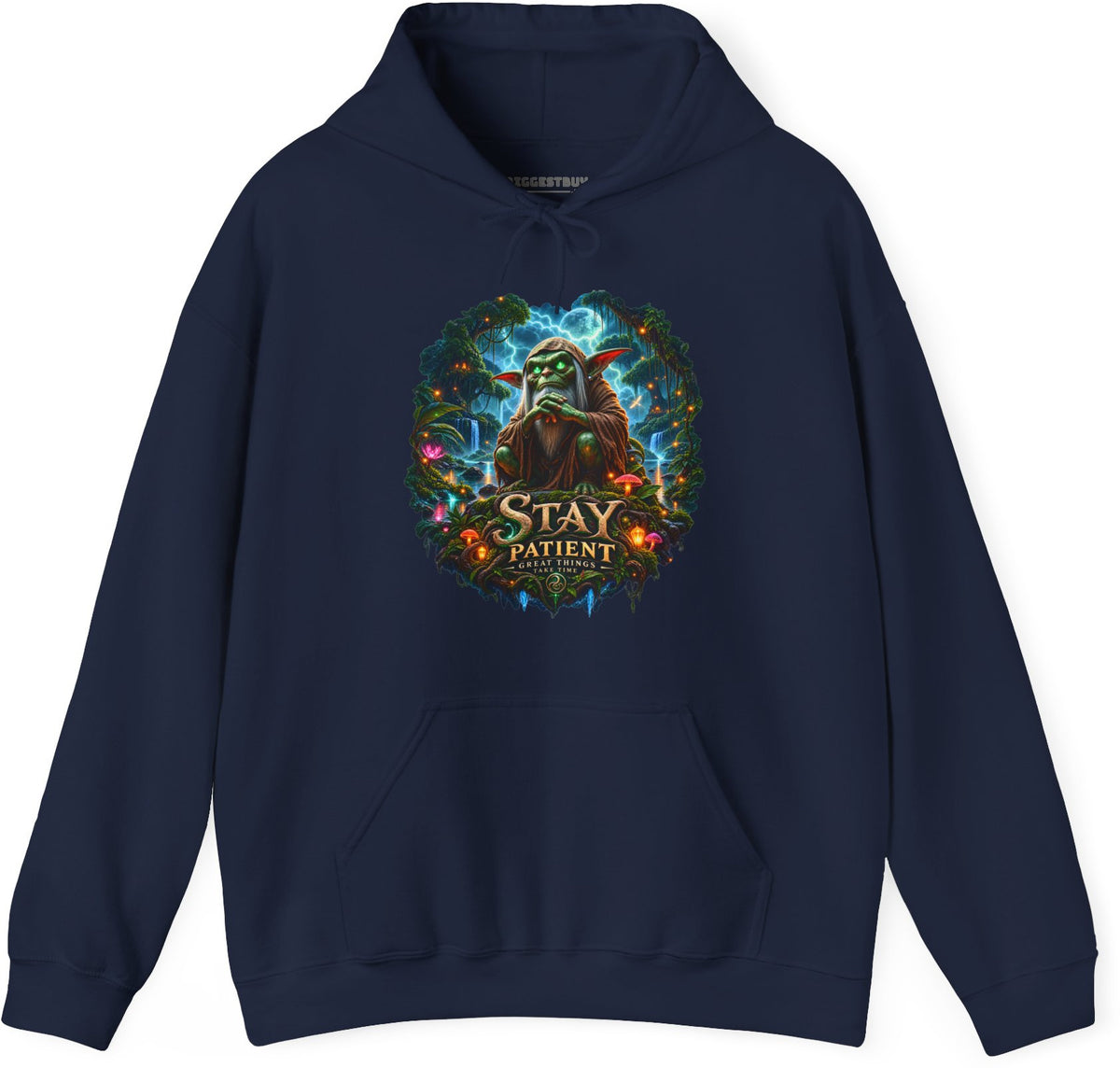 Patient Goblin - Pullover Hoodie in Navy, front view