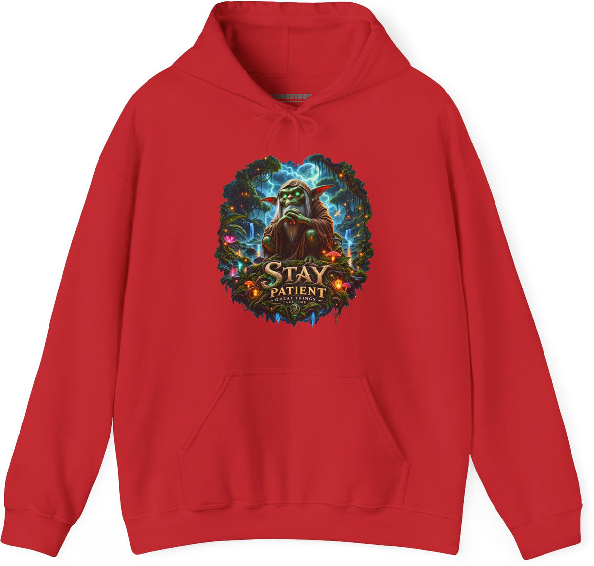 Patient Goblin - Pullover Hoodie in Red, front view