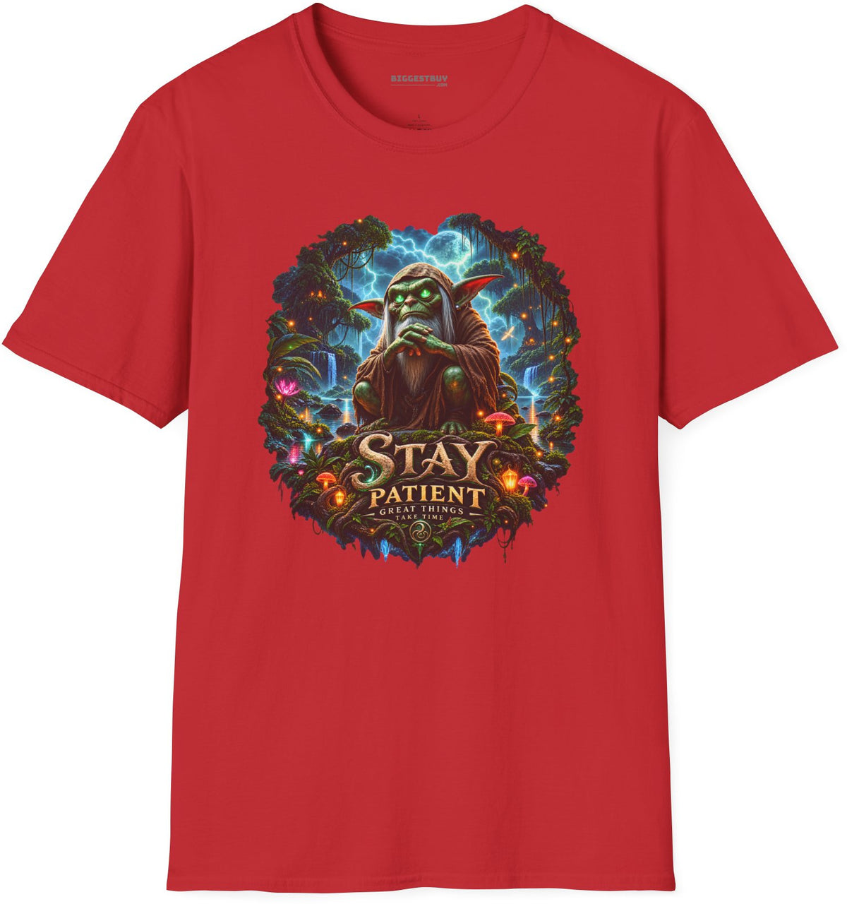 Patient Goblin - Softstyle T-Shirt in Red, front view