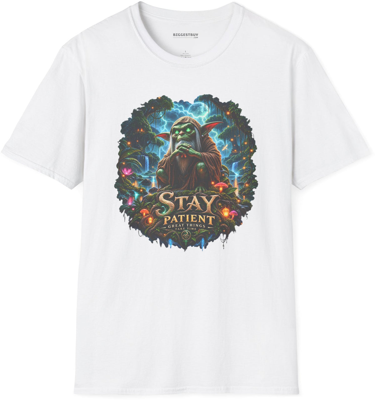 Patient Goblin - Softstyle T-Shirt in White, front view