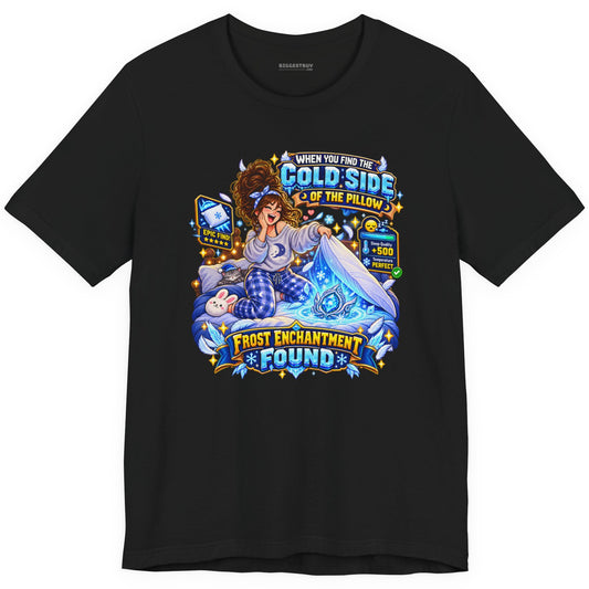 Pillow Party - Classic Jersey Tee in Black, front view