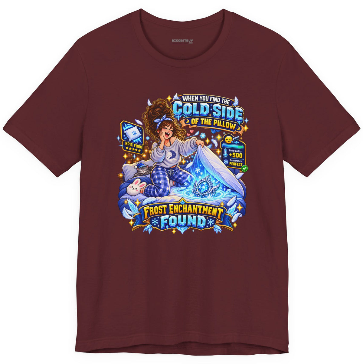 Pillow Party - Classic Jersey Tee in Maroon, front view