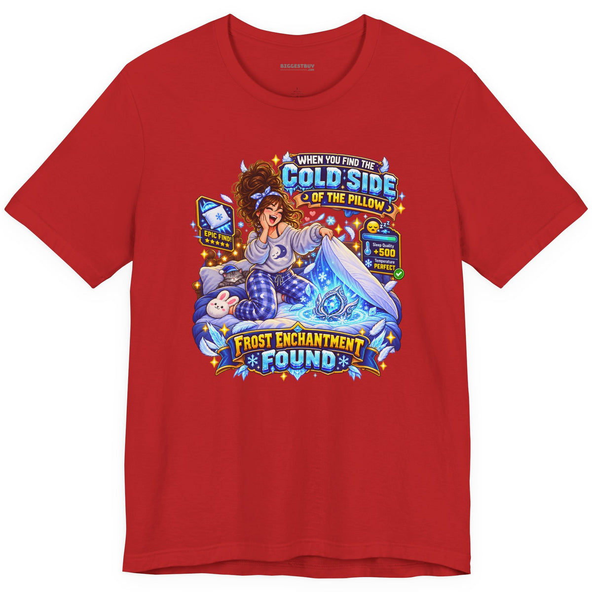 Pillow Party - Classic Jersey Tee in Red, front view