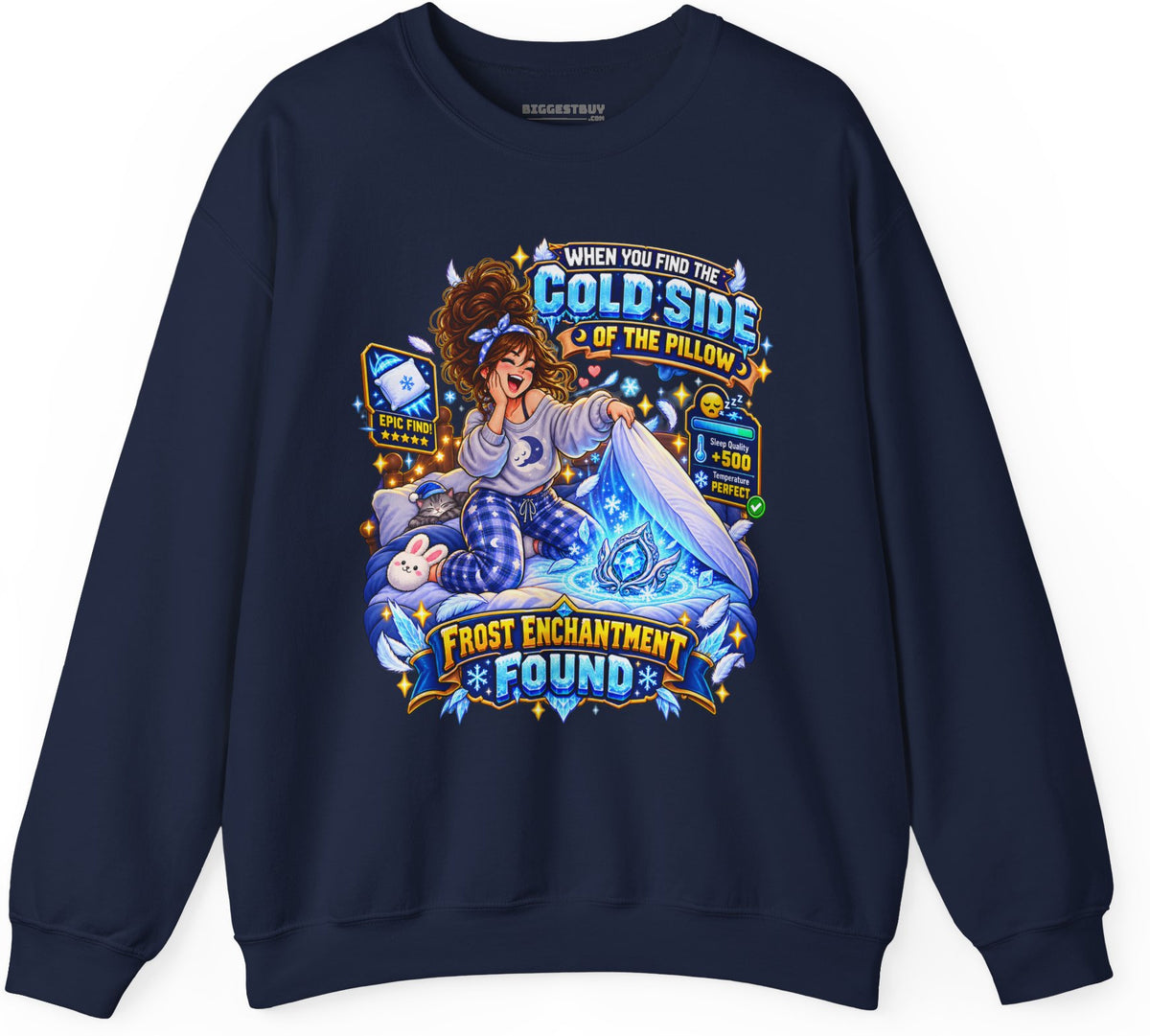 Pillow Party - Crewneck Sweatshirt in Navy, front view