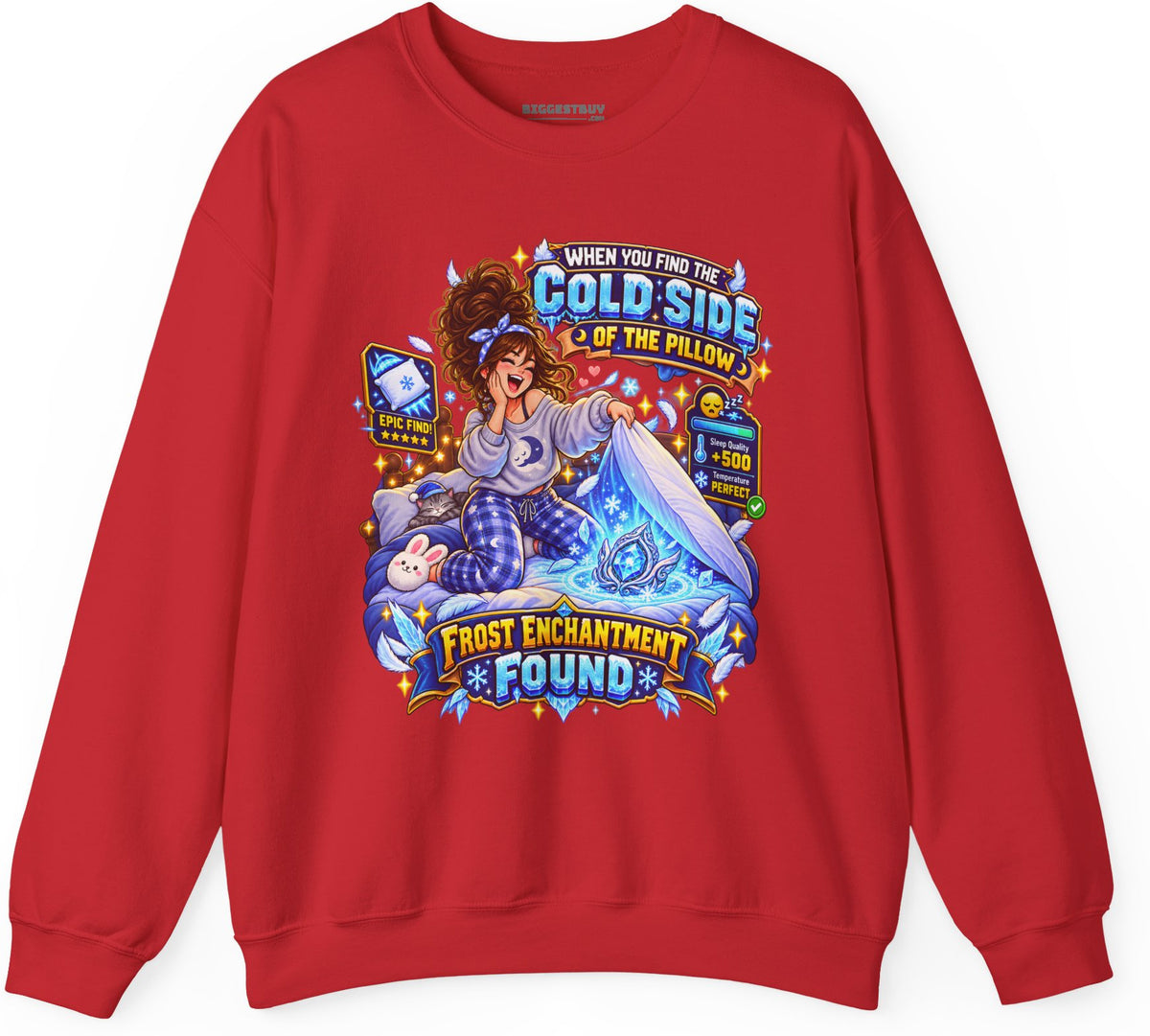 Pillow Party - Crewneck Sweatshirt in Red, front view
