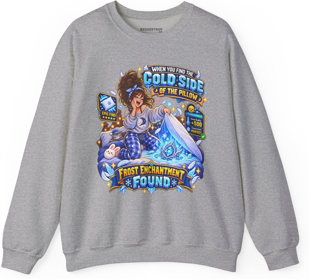 Pillow Party - Crewneck Sweatshirt in Sport Grey, front view