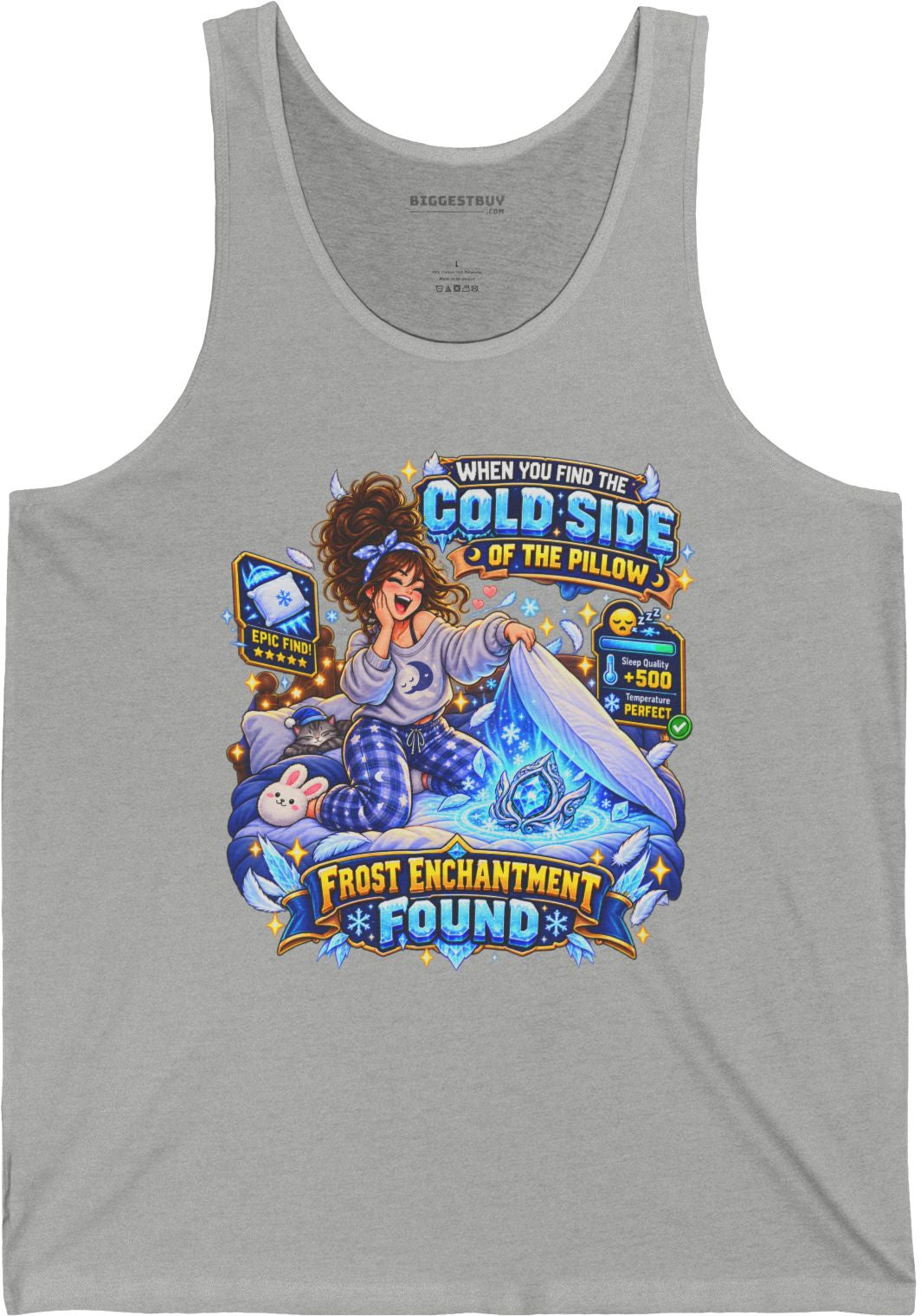 Pillow Party - Jersey Tank Top in Athletic Heather, front view