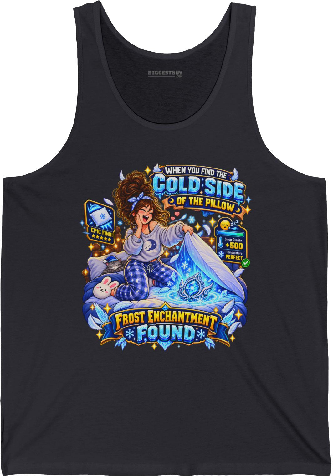 Pillow Party - Jersey Tank Top in Dark Grey, front view