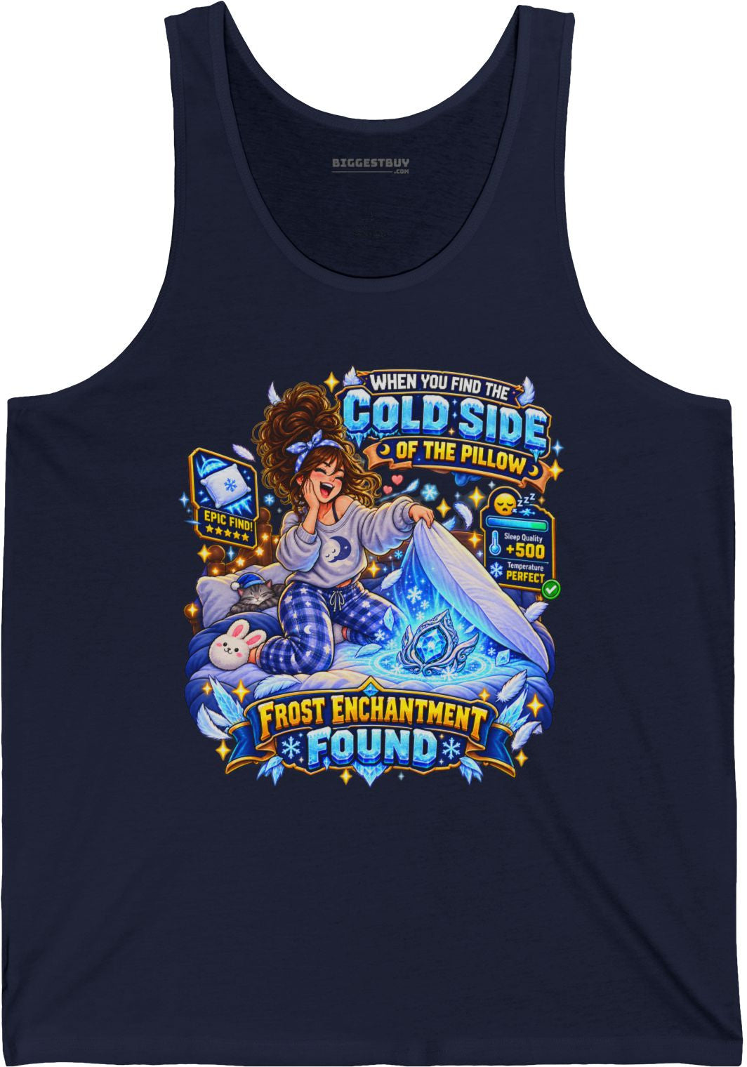 Pillow Party - Jersey Tank Top in Navy, front view