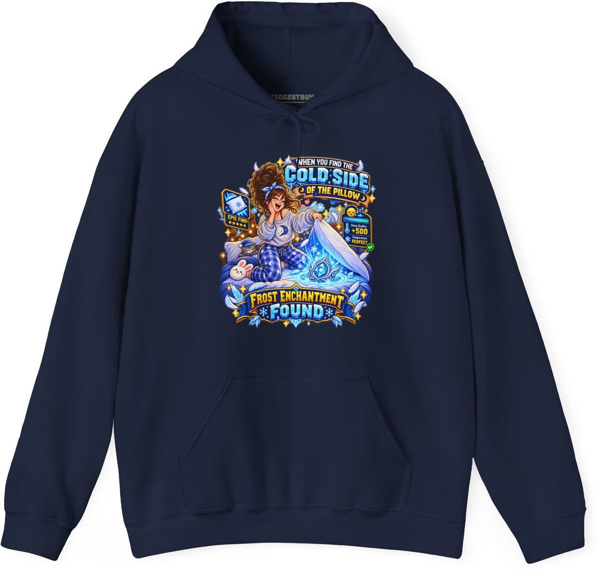 Pillow Party - Pullover Hoodie in Navy, front view