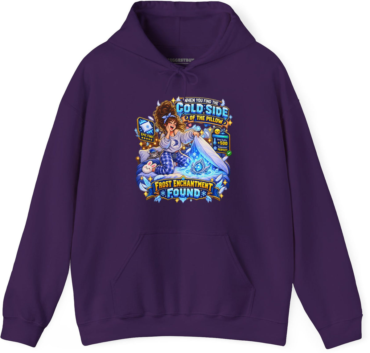 Pillow Party - Pullover Hoodie in Purple, front view
