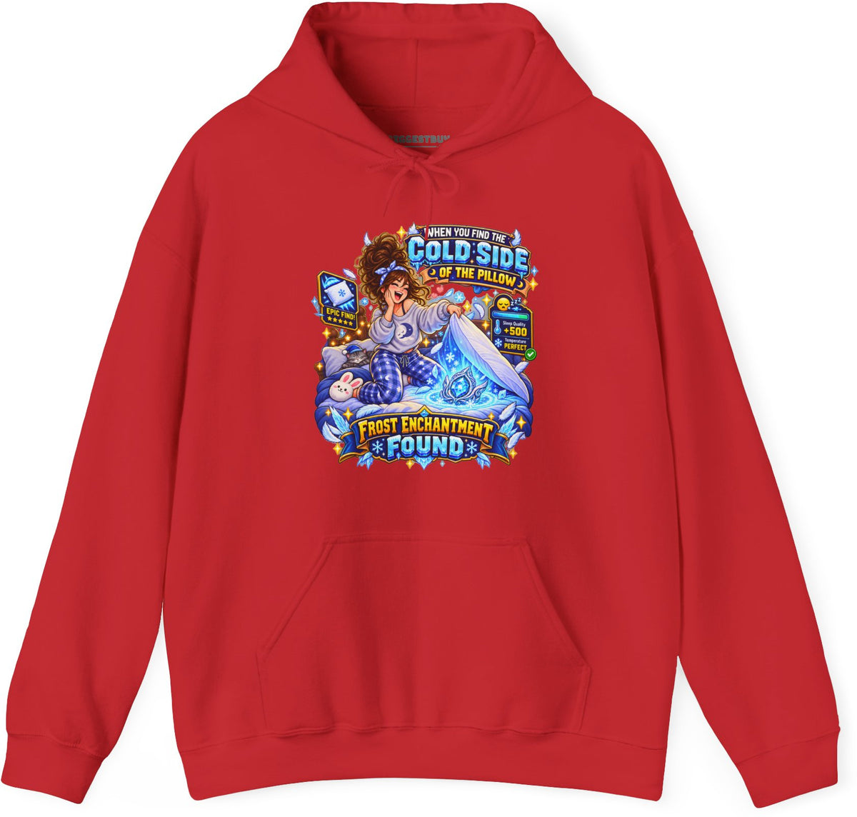 Pillow Party - Pullover Hoodie in Red, front view