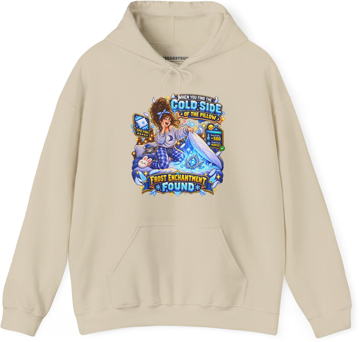 Pillow Party - Pullover Hoodie in Sand, front view