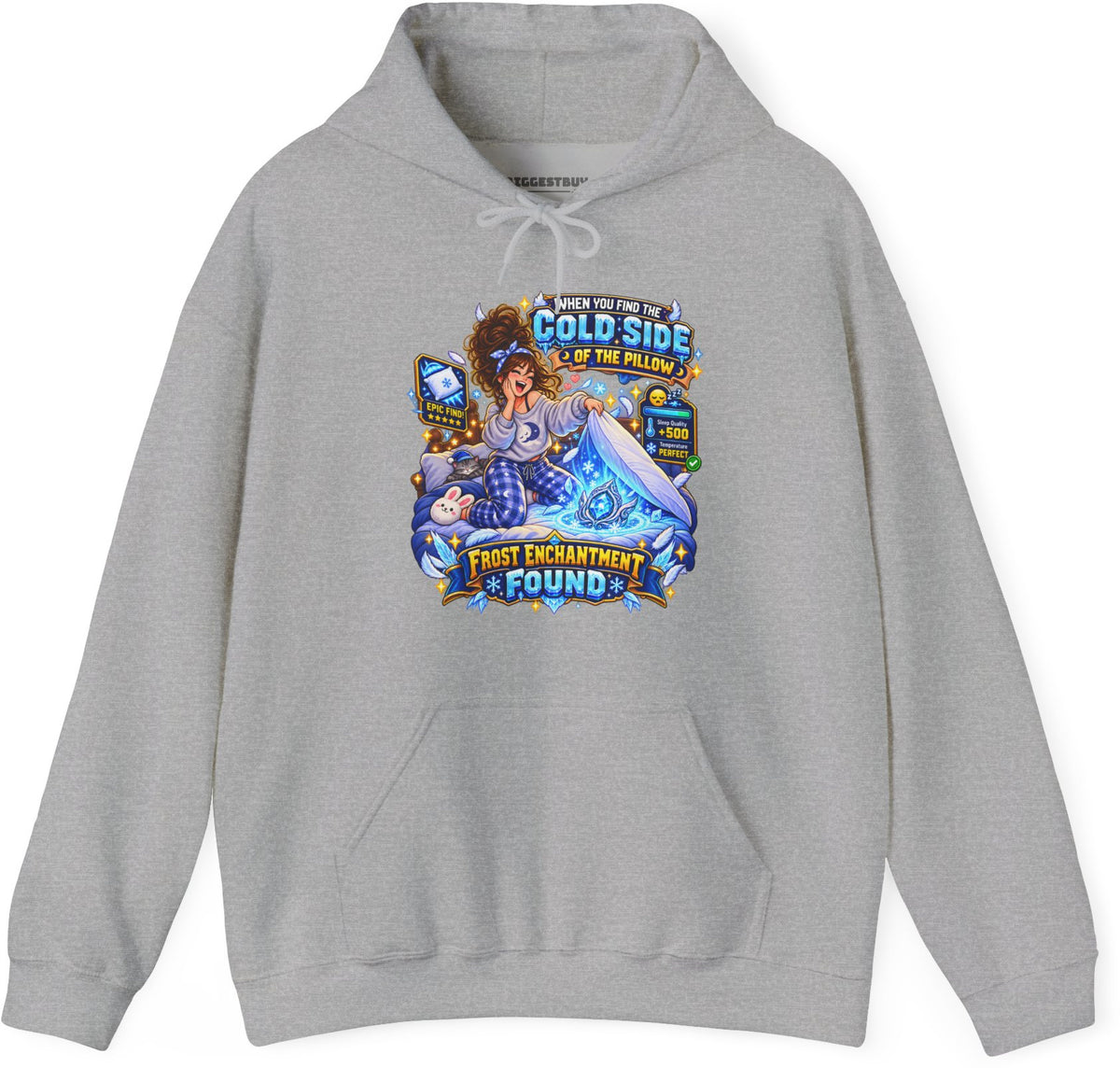 Pillow Party - Pullover Hoodie in Sport Grey, front view