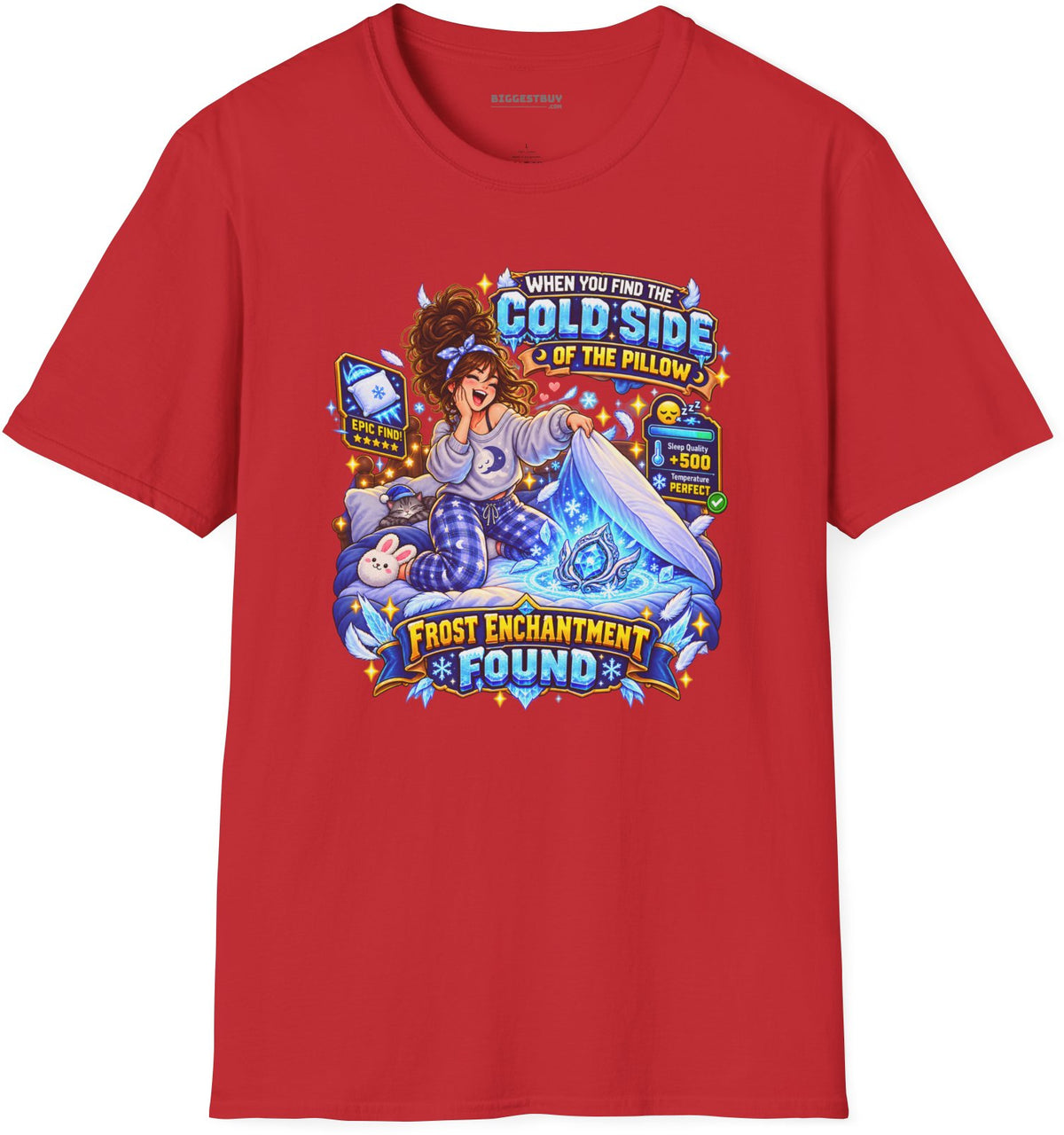 Pillow Party - Softstyle T-Shirt in Red, front view