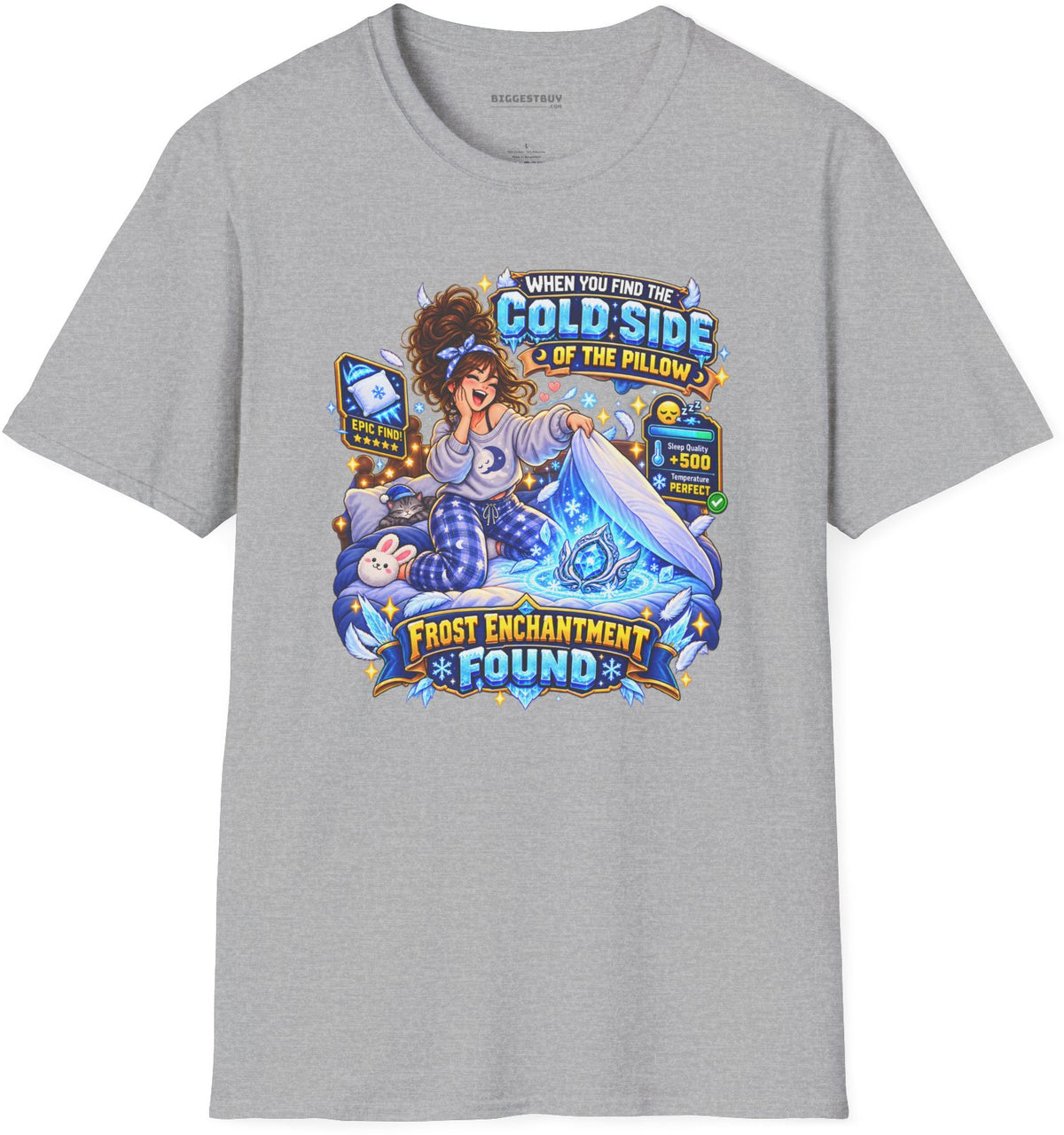 Pillow Party - Softstyle T-Shirt in Sport Grey, front view