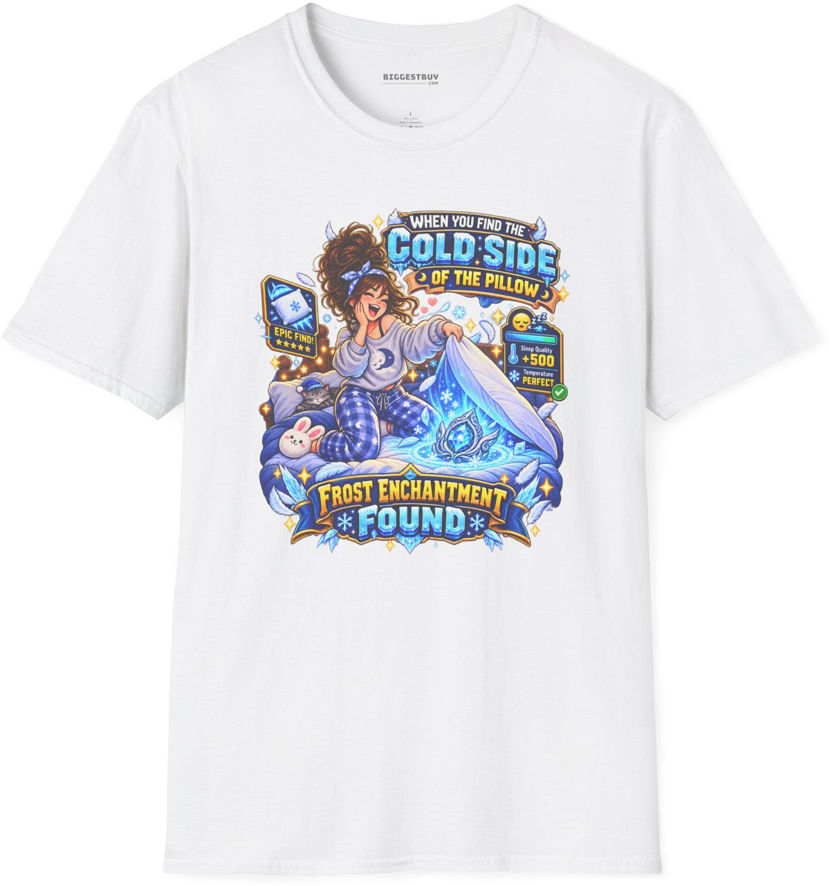 Pillow Party - Softstyle T-Shirt in White, front view