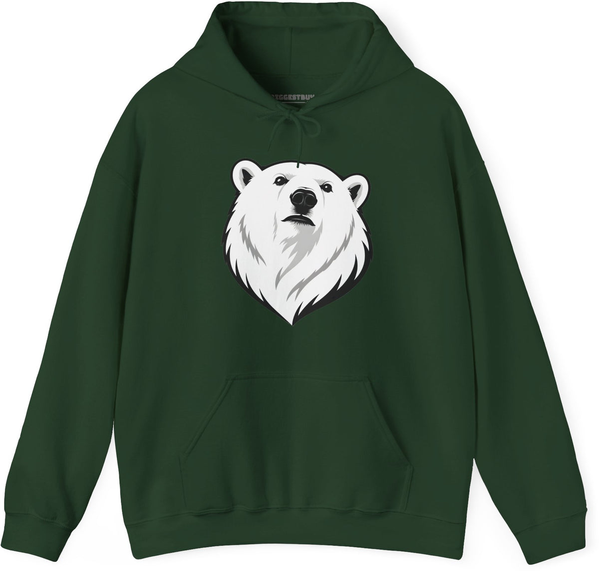 Polar Pride - Pullover Hoodie in Forest Green, front view