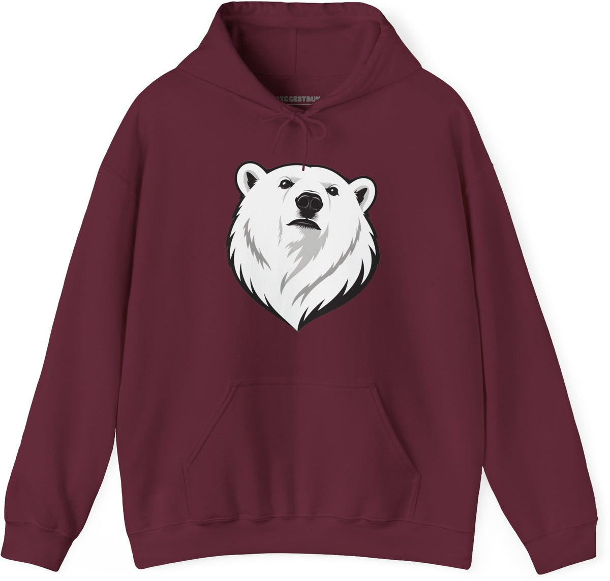 Polar Pride - Pullover Hoodie in Maroon, front view