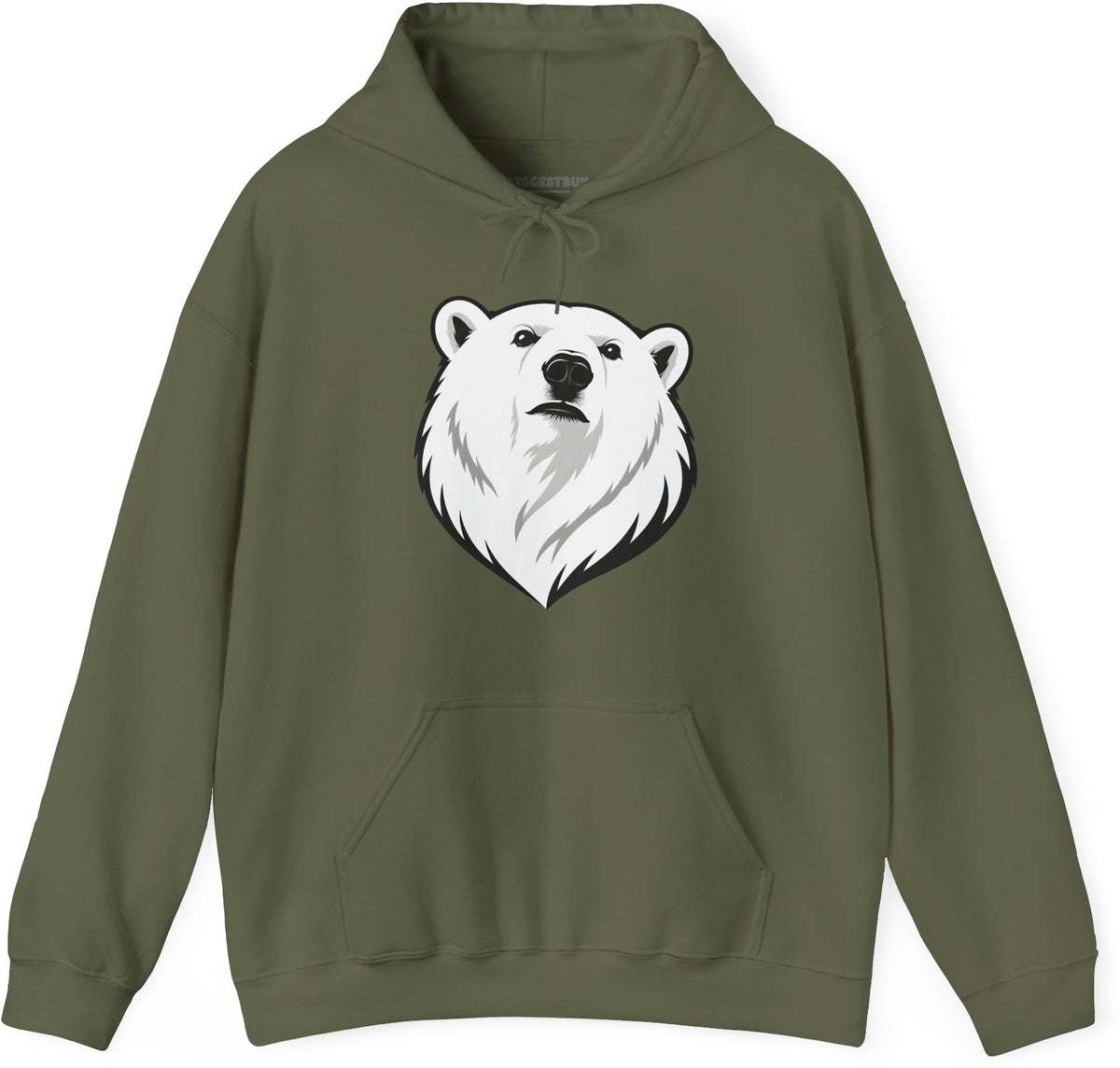 Polar Pride - Pullover Hoodie in Military Green, front view