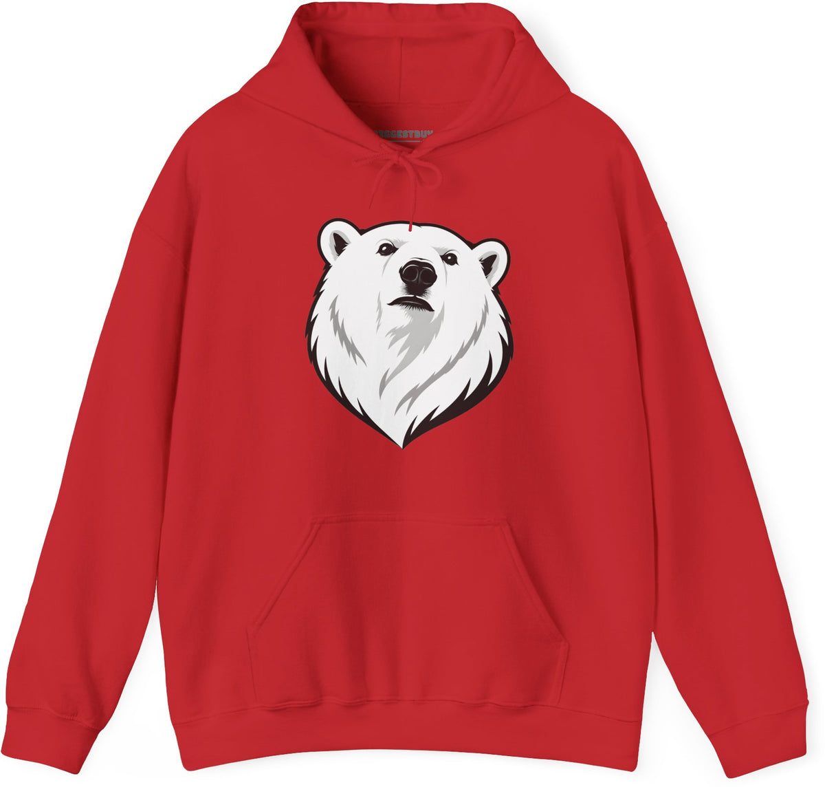 Polar Pride - Pullover Hoodie in Red, front view