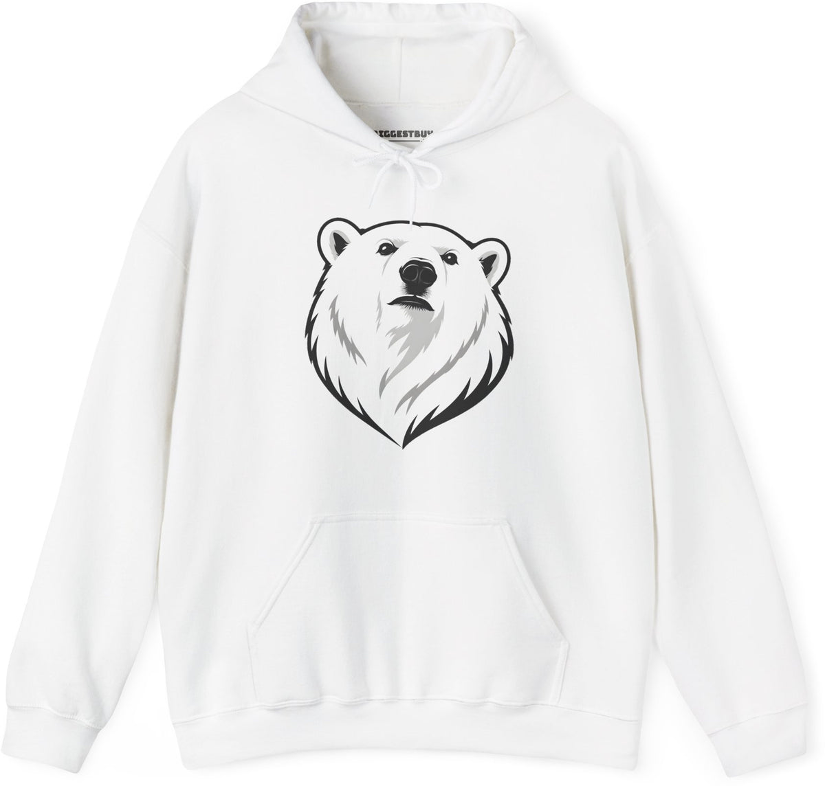 Polar Pride - Pullover Hoodie in White, front view