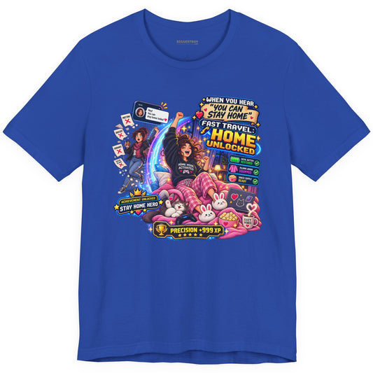 Quarantine Vibe - Classic Jersey Tee in True Royal, front view