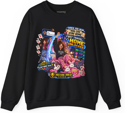 Quarantine Vibe - Crewneck Sweatshirt in Black, front view