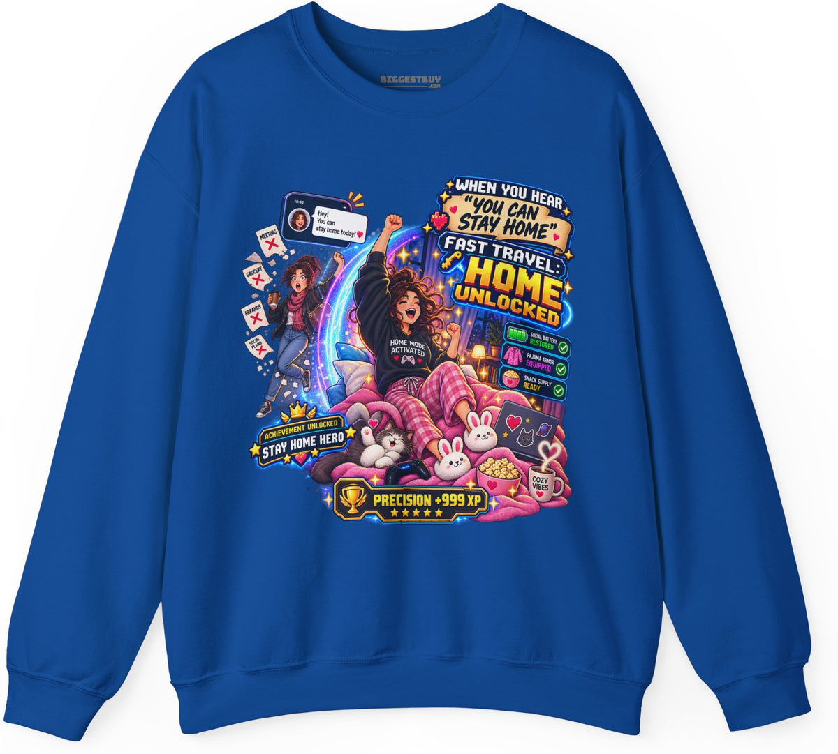 Quarantine Vibe - Crewneck Sweatshirt in Royal, front view