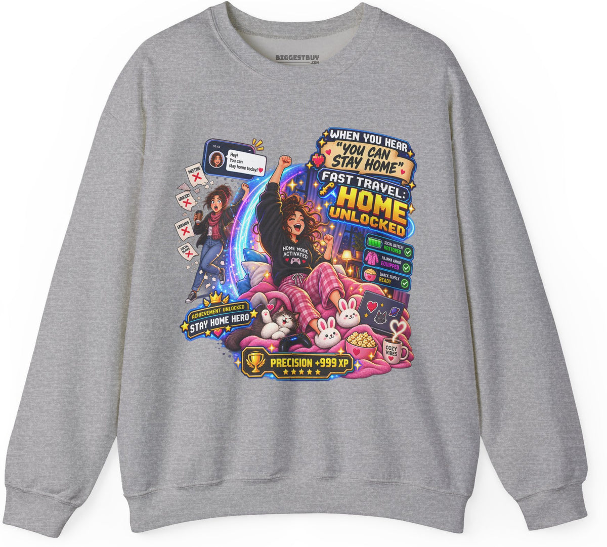 Quarantine Vibe - Crewneck Sweatshirt in Sport Grey, front view
