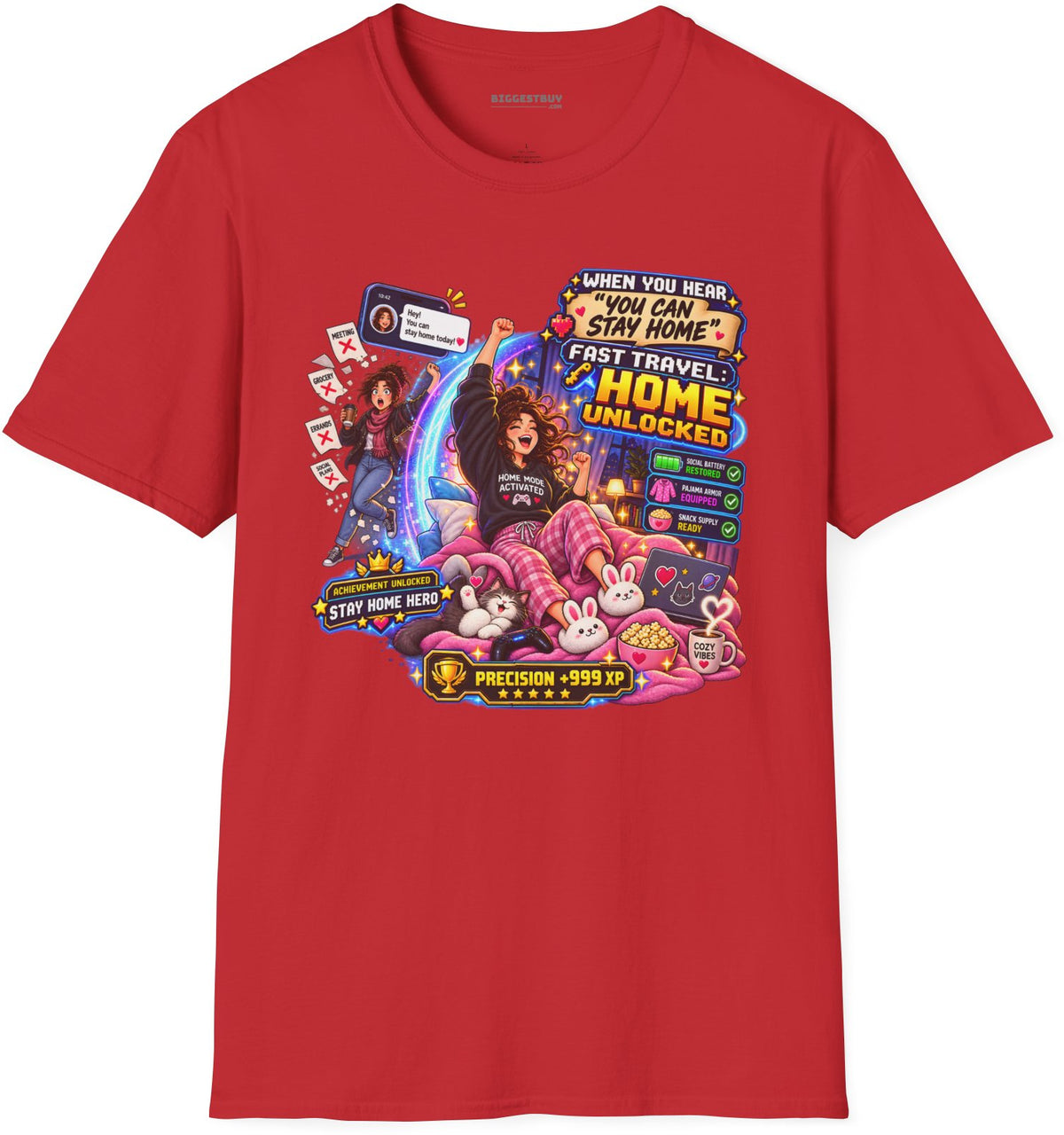 Quarantine Vibe - Softstyle T-Shirt in Red, front view