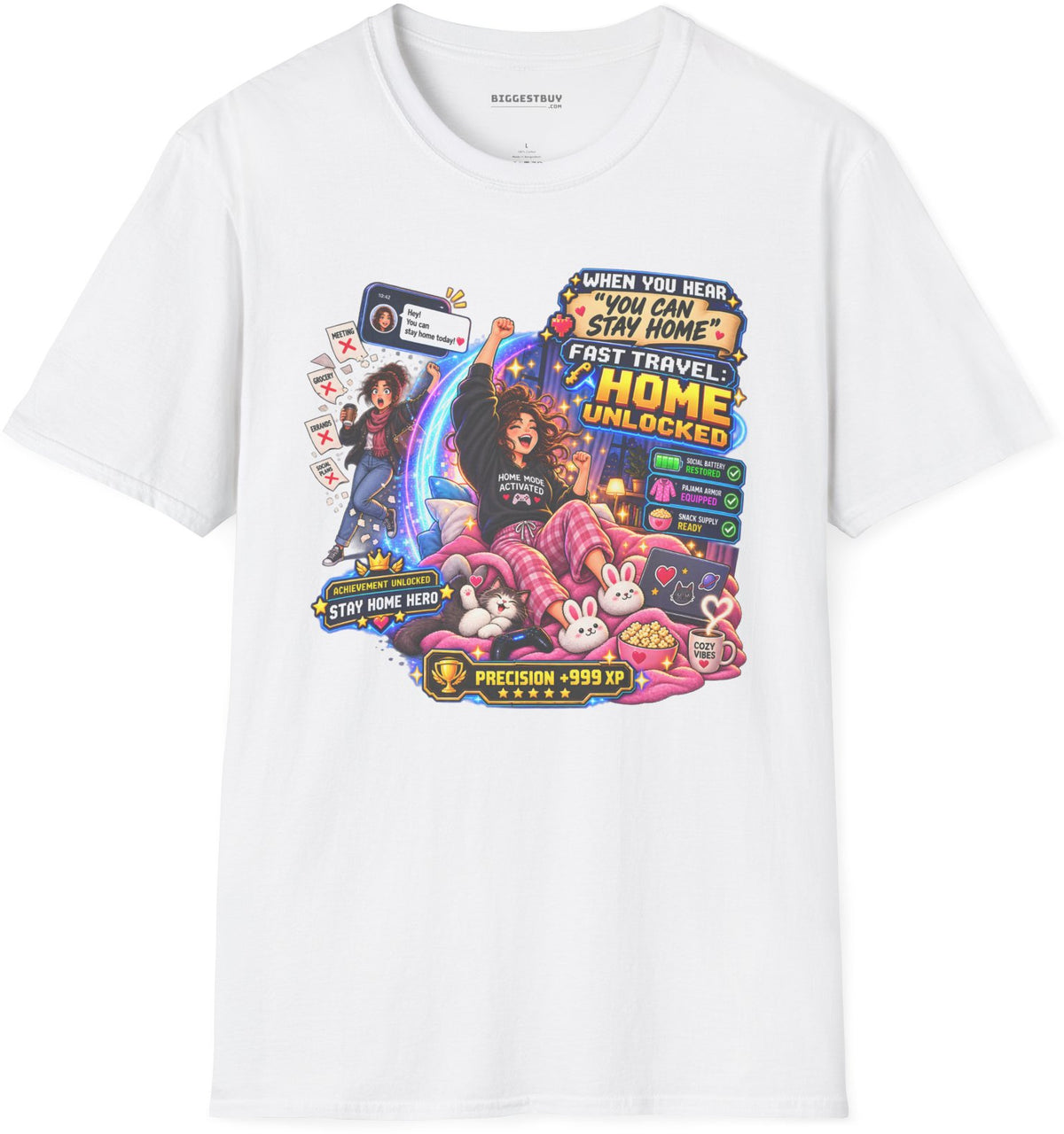 Quarantine Vibe - Softstyle T-Shirt in White, front view
