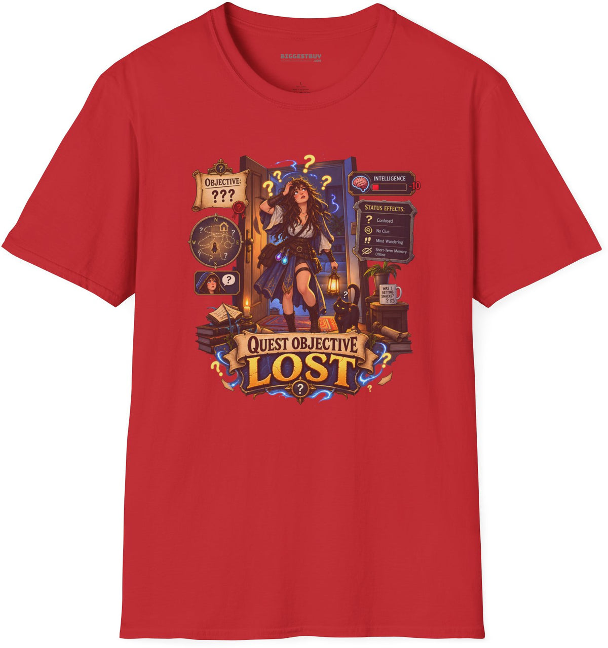 Quest Lost - Softstyle T-Shirt in Red, front view