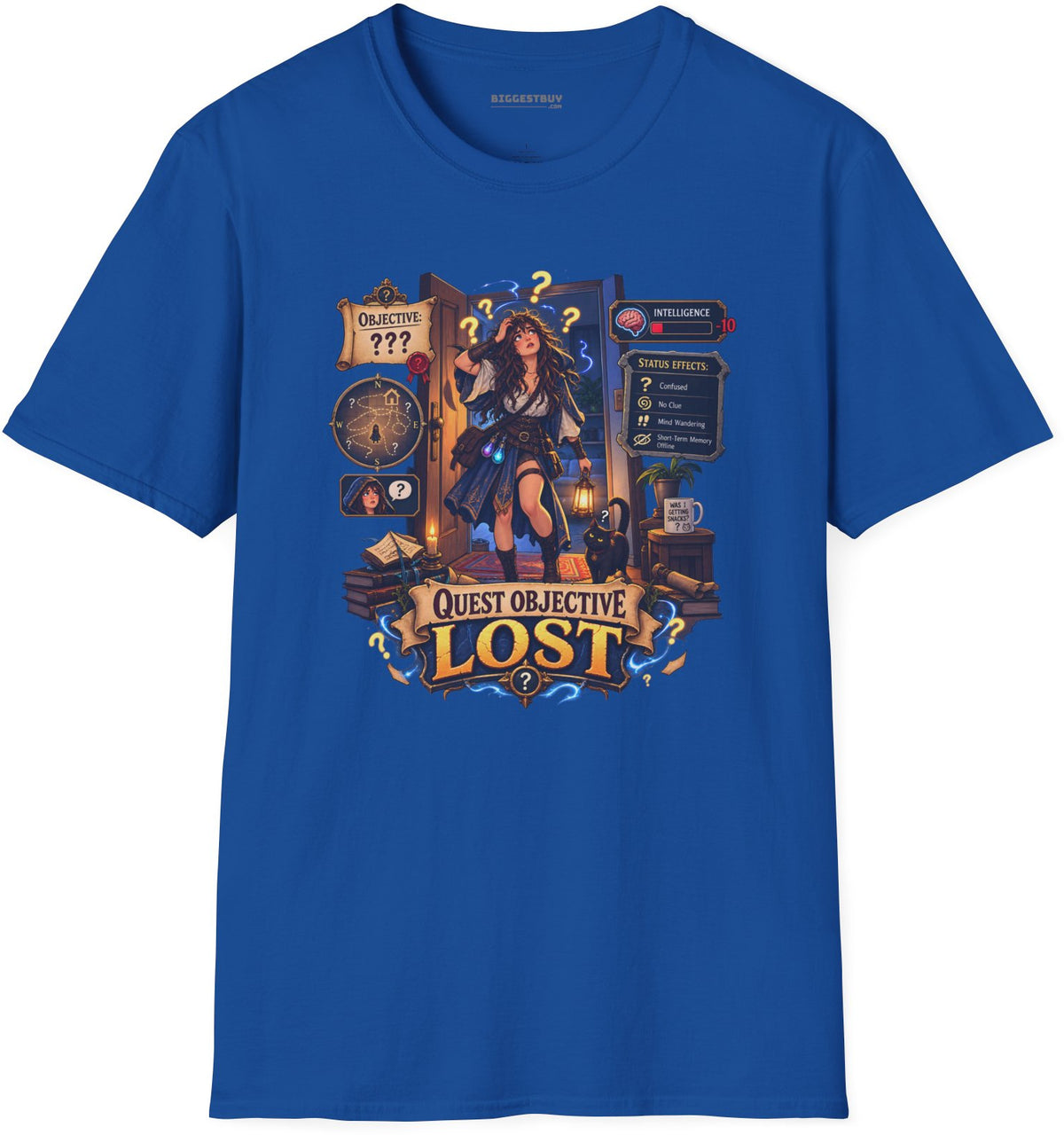 Quest Lost - Softstyle T-Shirt in Royal, front view