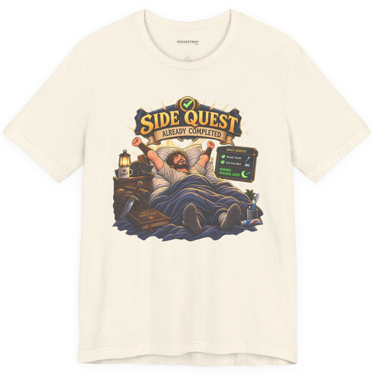 Quest Slumber - Classic Jersey Tee in Natural, front view