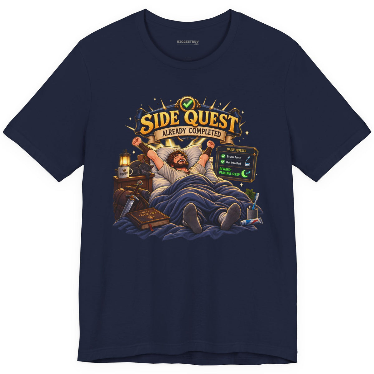 Quest Slumber - Classic Jersey Tee in Navy, front view