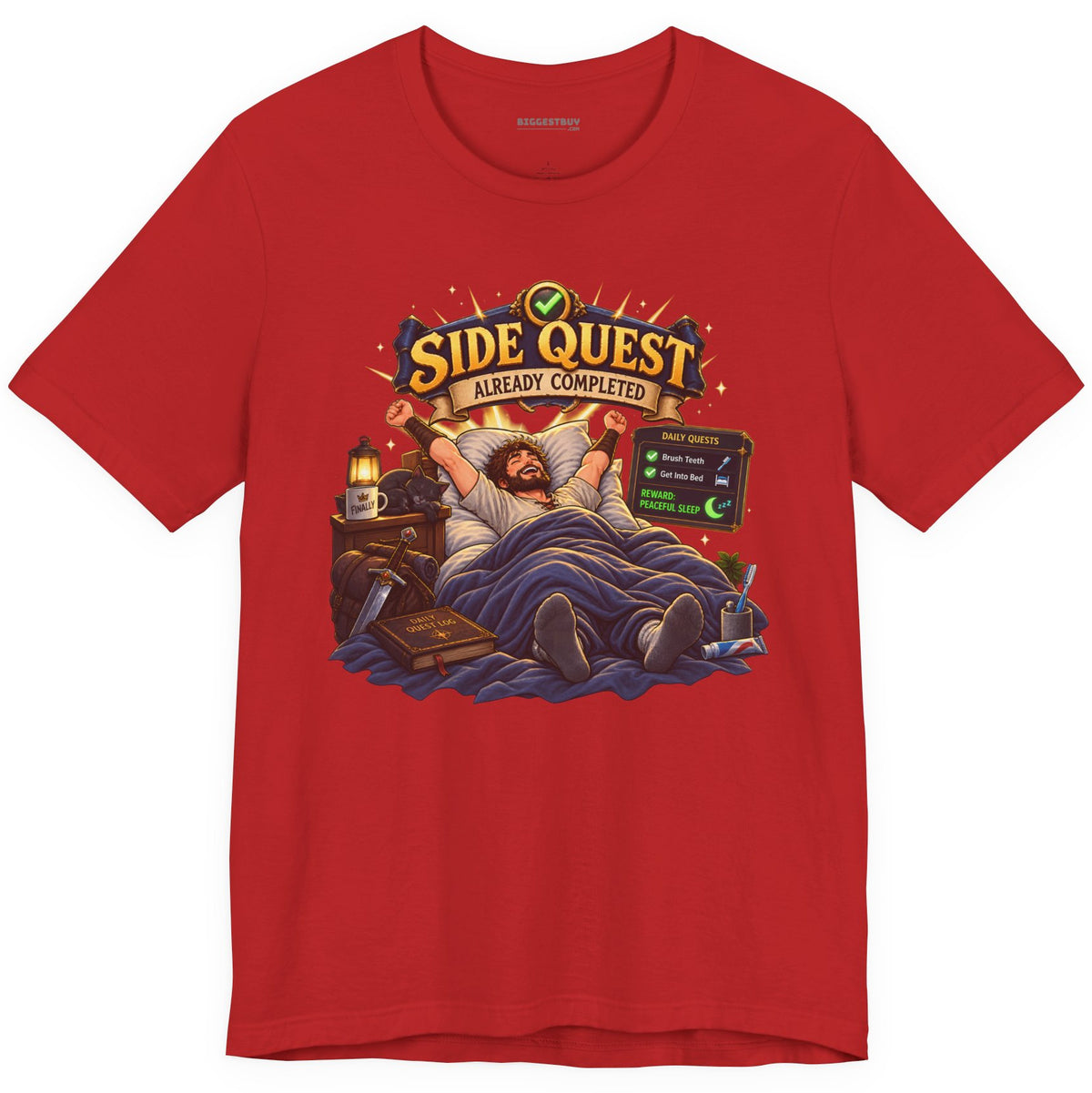 Quest Slumber - Classic Jersey Tee in Red, front view