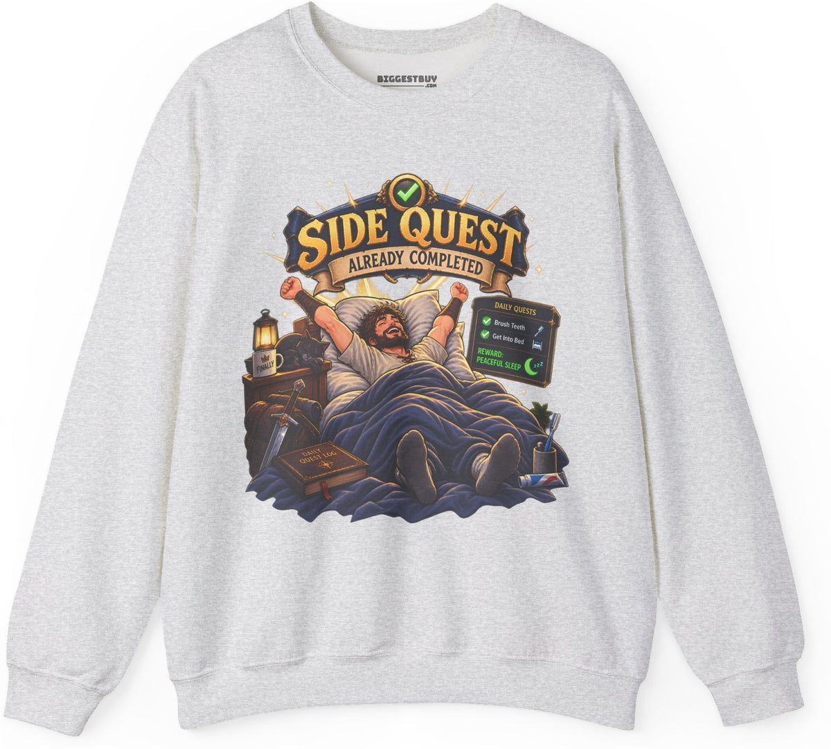 Quest Slumber - Crewneck Sweatshirt in Ash, front view