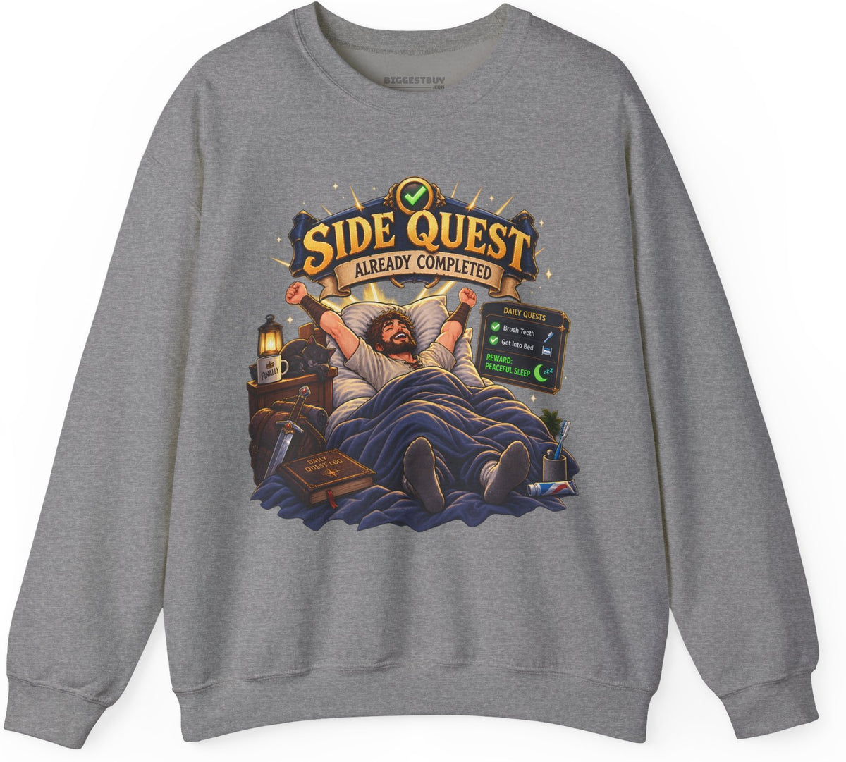 Quest Slumber - Crewneck Sweatshirt in Graphite Heather, front view