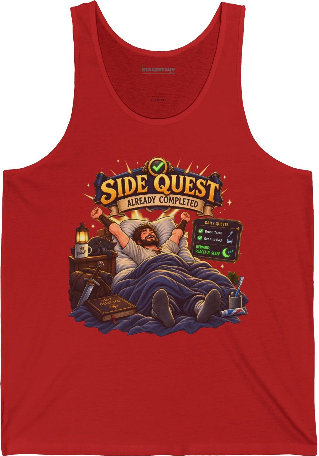 Quest Slumber - Jersey Tank Top in Red, front view