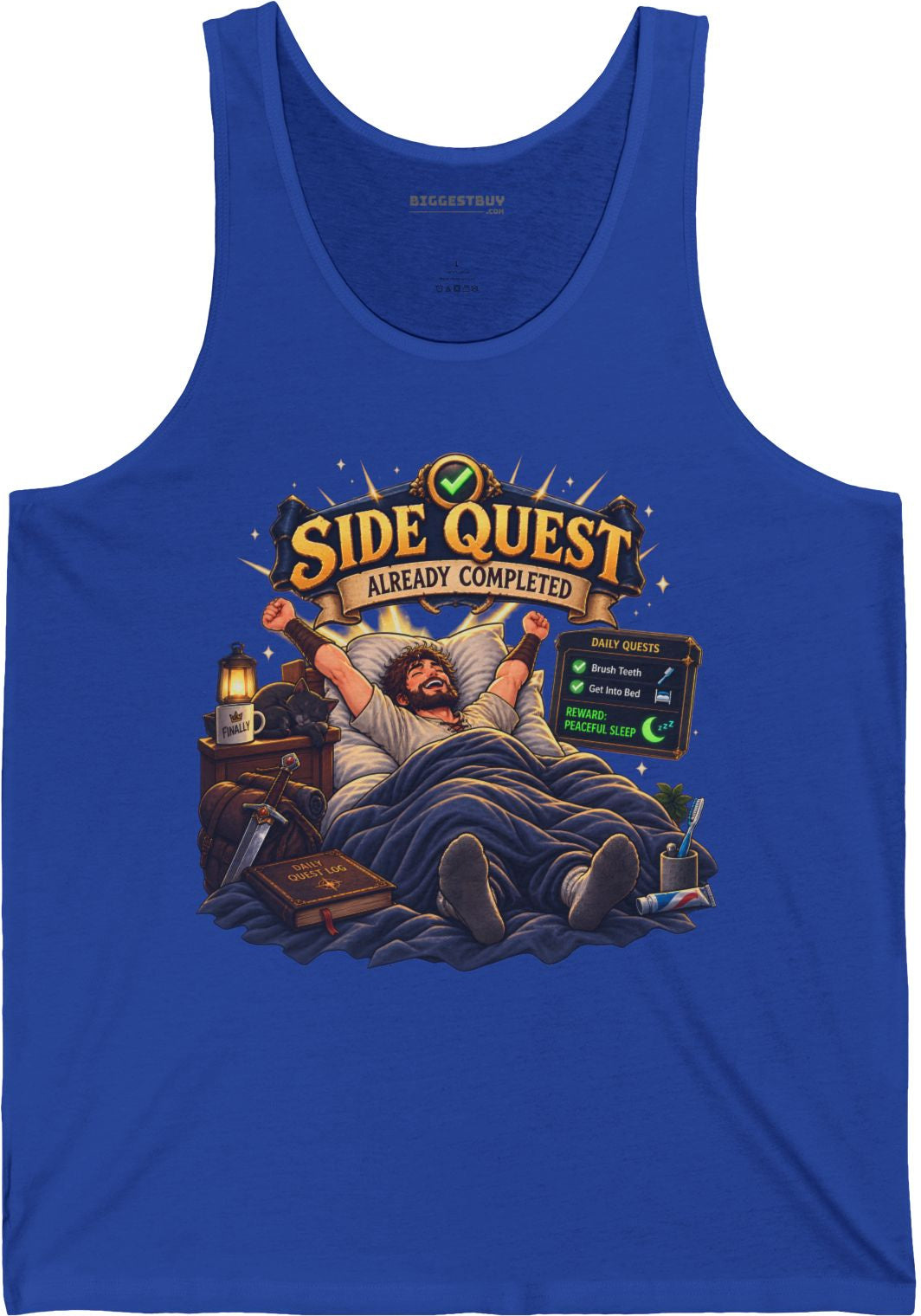 Quest Slumber - Jersey Tank Top in True Royal, front view