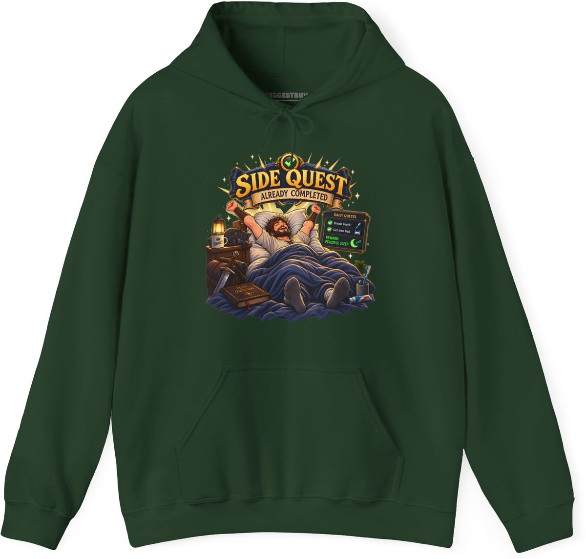 Quest Slumber - Pullover Hoodie in Forest Green, front view