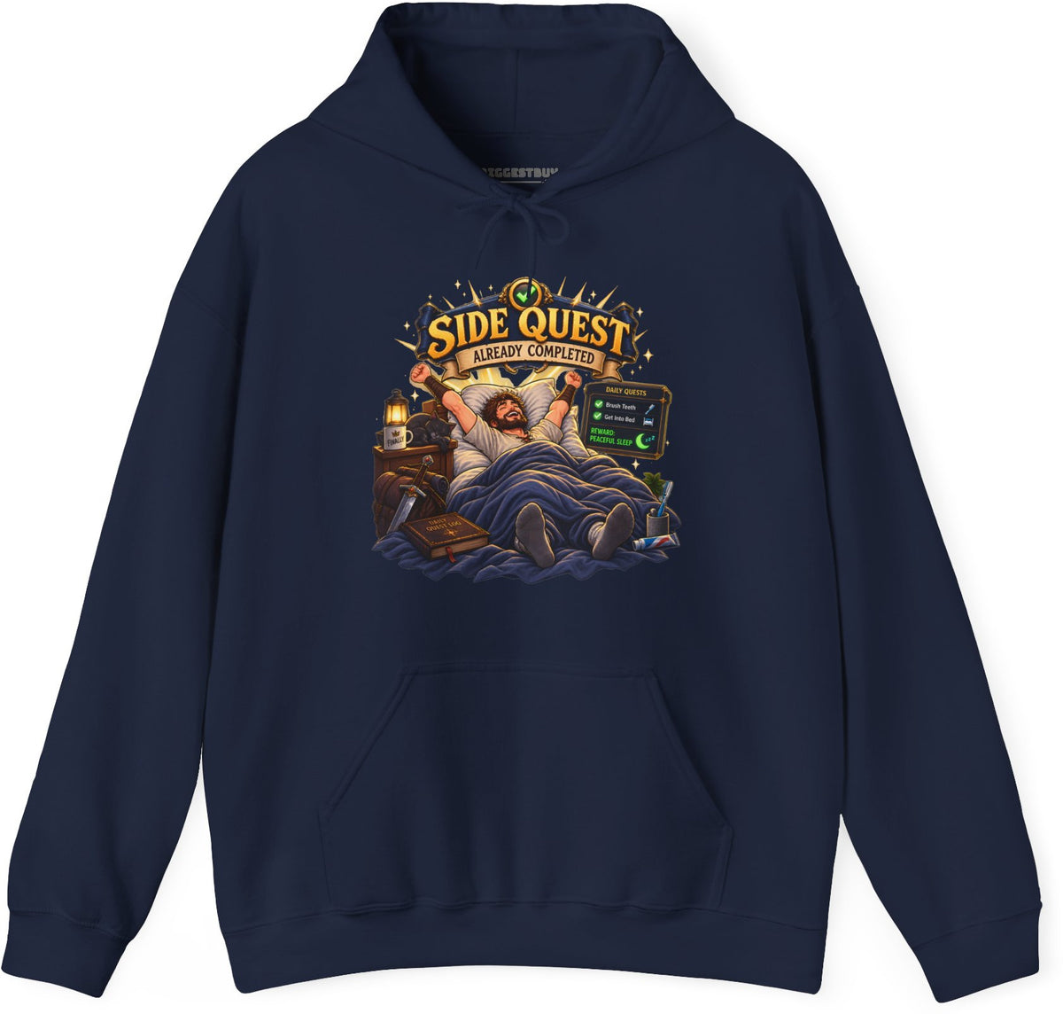 Quest Slumber - Pullover Hoodie in Navy, front view