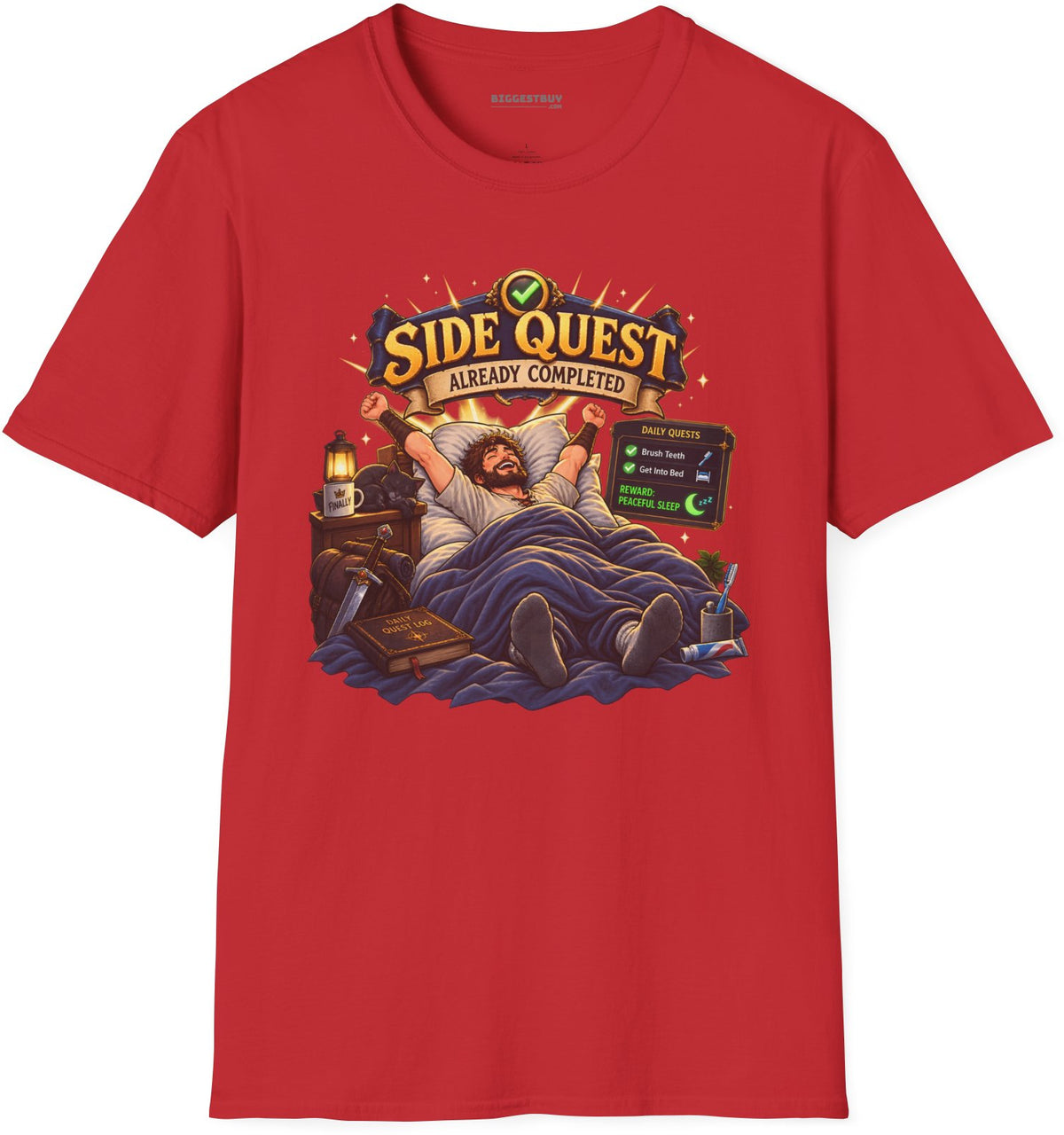 Quest Slumber - Softstyle T-Shirt in Red, front view