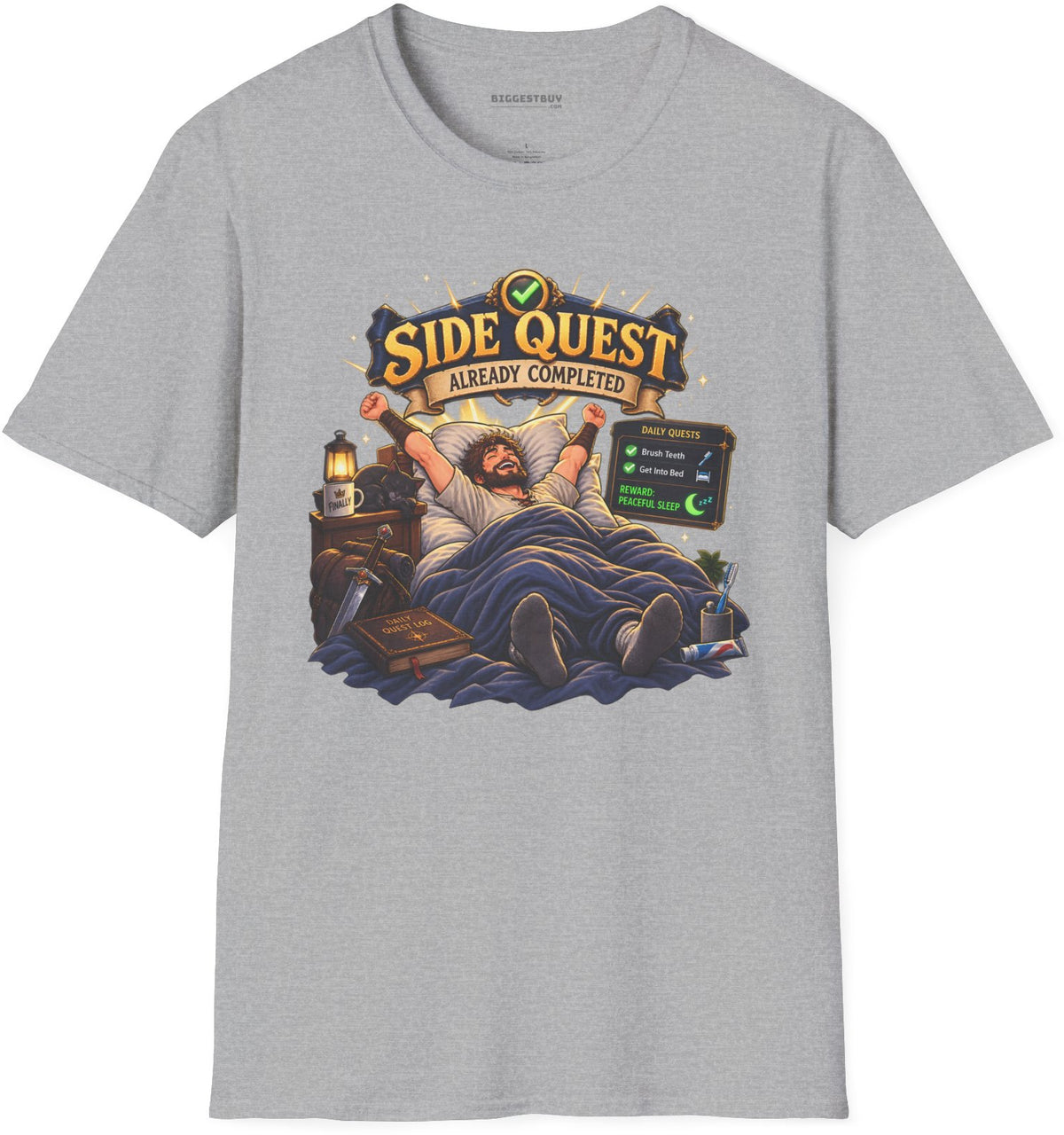 Quest Slumber - Softstyle T-Shirt in Sport Grey, front view