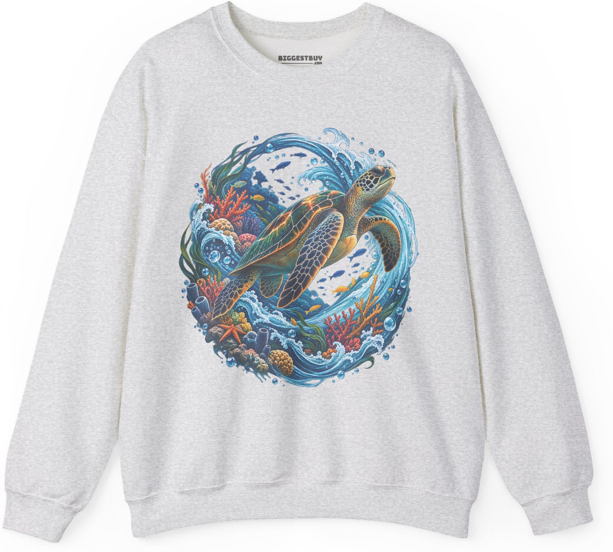 Sea Serenade - Crewneck Sweatshirt in Ash, front view