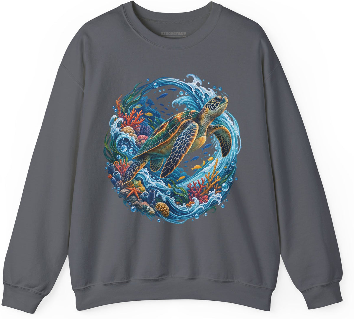 Sea Serenade - Crewneck Sweatshirt in Charcoal, front view