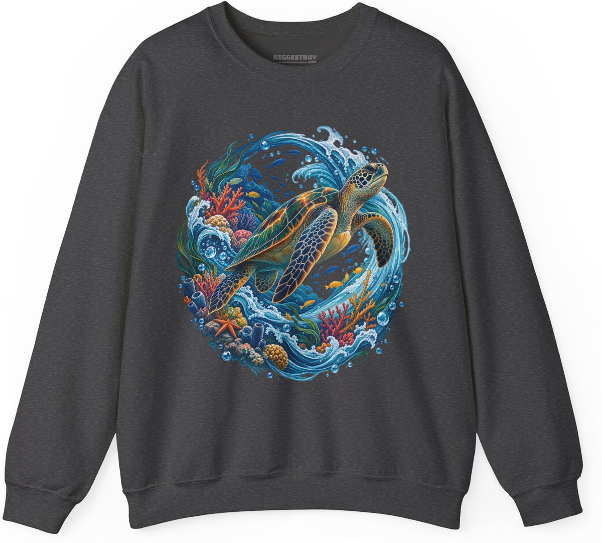 Sea Serenade - Crewneck Sweatshirt in Dark Heather, front view
