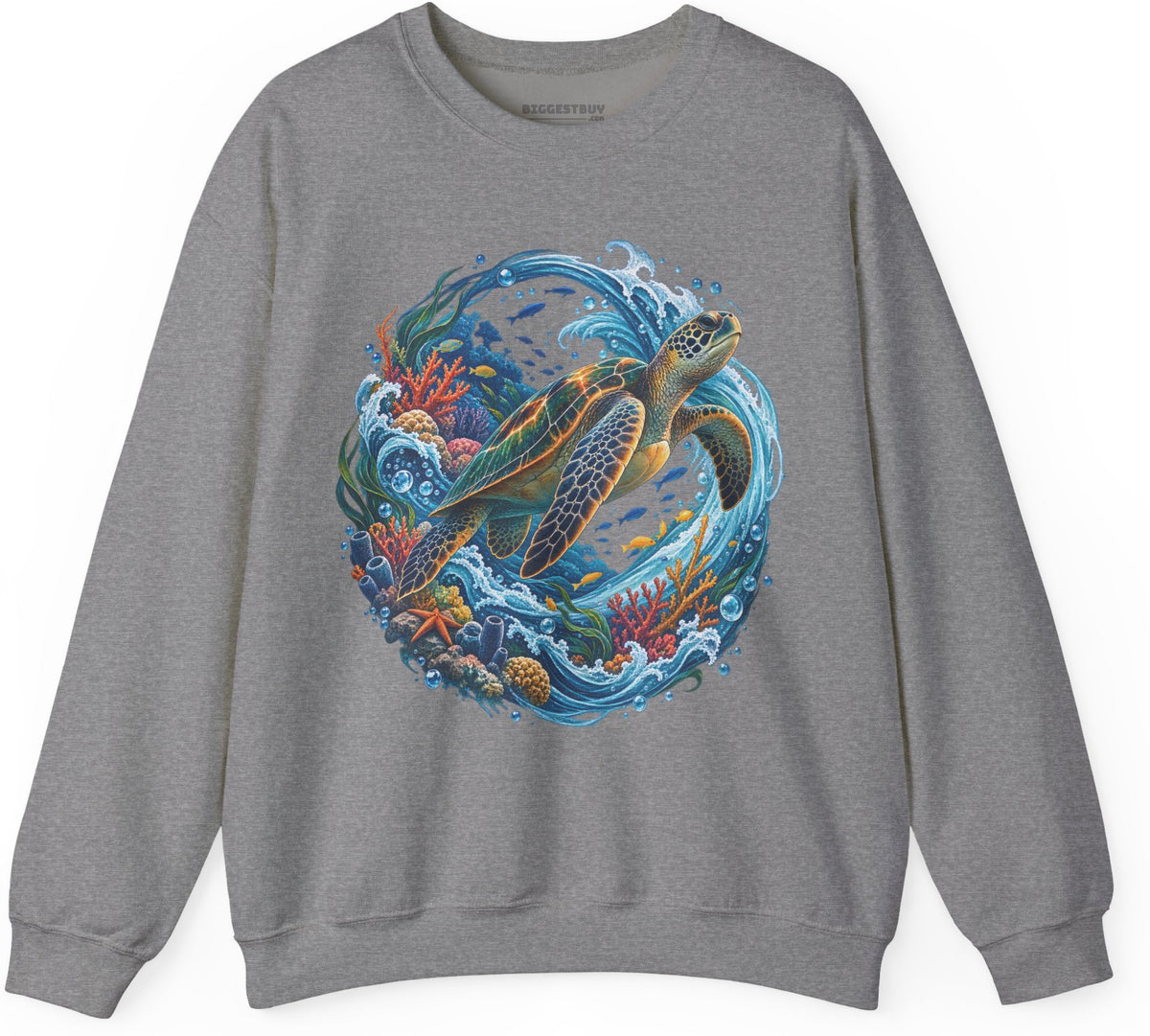 Sea Serenade - Crewneck Sweatshirt in Graphite Heather, front view